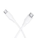 Kabel USB C do USB C Hoco 3A 60W silikonowy 1 m X124 biały