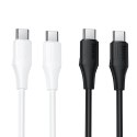 Kabel USB C do USB C Hoco 3A 60W silikonowy 1 m X124 biały