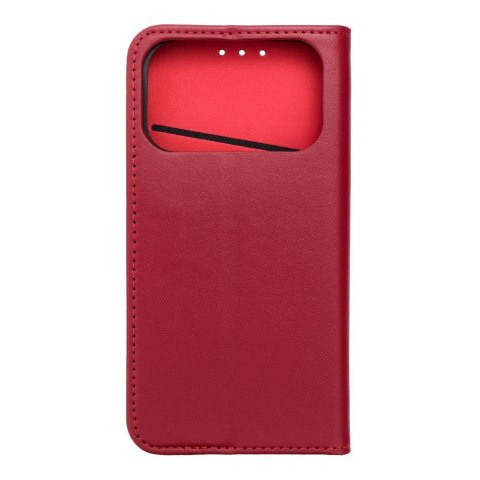 Etui z klapką na iPhone 17 PRO Smart Pro Book skórzane bordowe