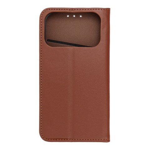 Etui z klapką na iPhone 17 PRO Smart Pro Book skórzane brązowe