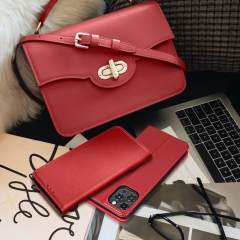 Etui z klapką do iPhone 17 Smart Pro Book skórzane bordowe