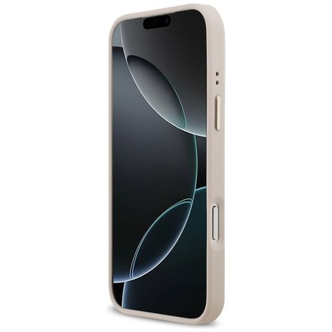 GUESS futerał do IPHONE 17 Pro Max kompatybilny z MagSafe GUHMP17XPGCRMDEP (PU W/ Grained Strass Logo) różowy