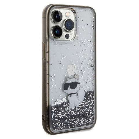 KARL LAGERFELD futerał do IPHONE 13 Pro KLHCP13LLKCNSK (Liquid Glitter C) transparentny