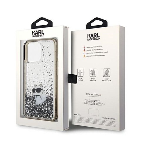 KARL LAGERFELD futerał do IPHONE 13 Pro KLHCP13LLKCNSK (Liquid Glitter C) transparentny
