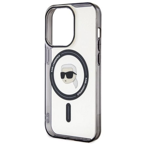 KARL LAGERFELD futerał do IPHONE 15 Pro KLHMP15LHKHNOTK (Karl Head + MAG) transparentny