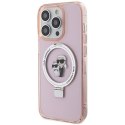 KARL LAGERFELD futerał do IPHONE 15 Pro Max kompatybilny z MagSafe KLHMP15XHMRSKCP (Ringstand KC) różowy