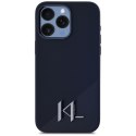 KARL LAGERFELD futerał do IPHONE 15 Pro kompatybilny z MagSafe KLHMP15LSCMKMPCK (Silicone Initial Metal Logo) czarny