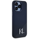 KARL LAGERFELD futerał do IPHONE 15 Pro kompatybilny z MagSafe KLHMP15LSCMKMPCK (Silicone Initial Metal Logo) czarny