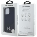 KARL LAGERFELD futerał do IPHONE 15 Pro kompatybilny z MagSafe KLHMP15LSCMKMPCK (Silicone Initial Metal Logo) czarny
