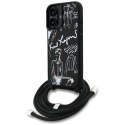 KARL LAGERFELD futerał do IPHONE 16 KLHCP16SPGGRMPCK kompatybilny z MagSafe (CRSSBY Grained PU W/ Pattern & Logo) czarny