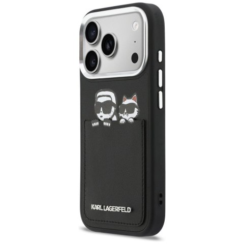 KARL LAGERFELD futerał do IPHONE 17 Pro KLHCP17L6PCSPKCK (PU W/ K&C Print & Pocket) czarny