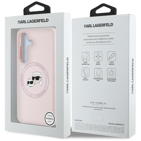 KARL LAGERFELD futerał do SAMSUNG S25 KLHMS25SSKCHTCP (Magnetic Silicone Double Heads) różowy