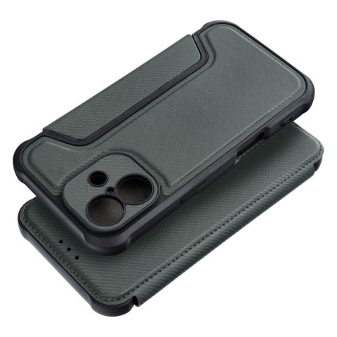 Etui z klapką na iPhone 16 PLUS Razor Book ciemnozielone