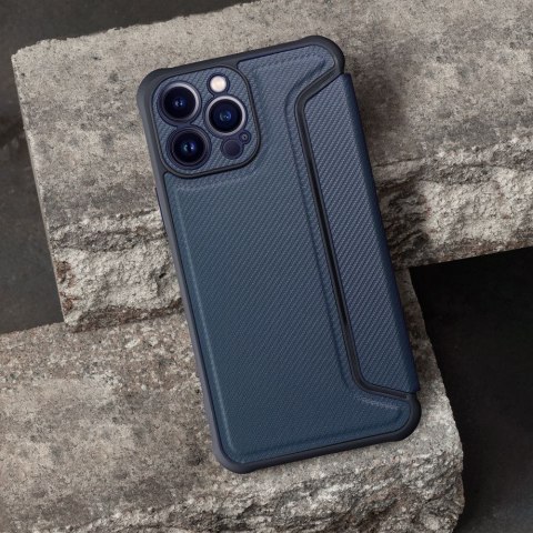 Etui z klapką na iPhone 16e (SE 4 2025) Razor Book niebieskie