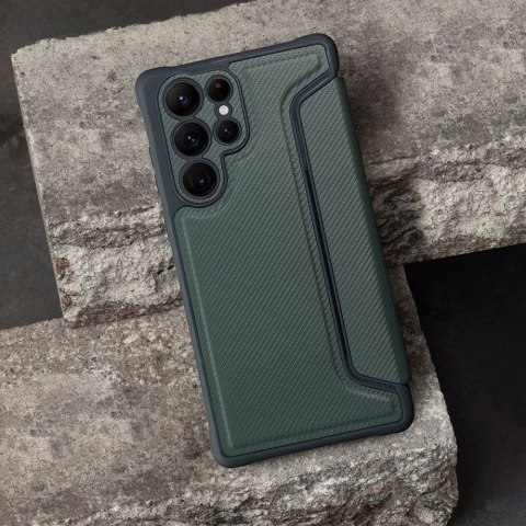 Etui z klapką na Samsung A05s Razor Book ciemnozielone