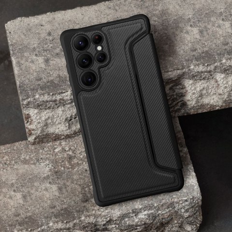 Etui z klapką na Samsung A12 / M12 Razor Book czarne