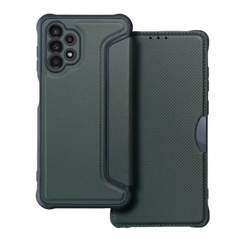 Etui z klapką na Samsung A13 4G Razor Book ciemnozielone