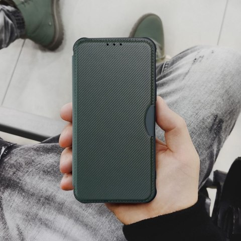 Etui z klapką na Samsung A13 4G Razor Book ciemnozielone