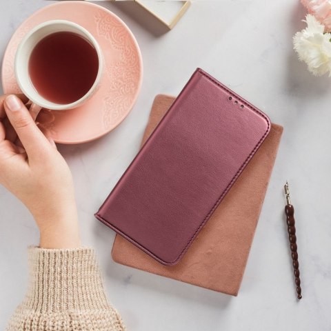 Etui z klapką na Honor Magic 7 LITE Smart Magneto burgundowe