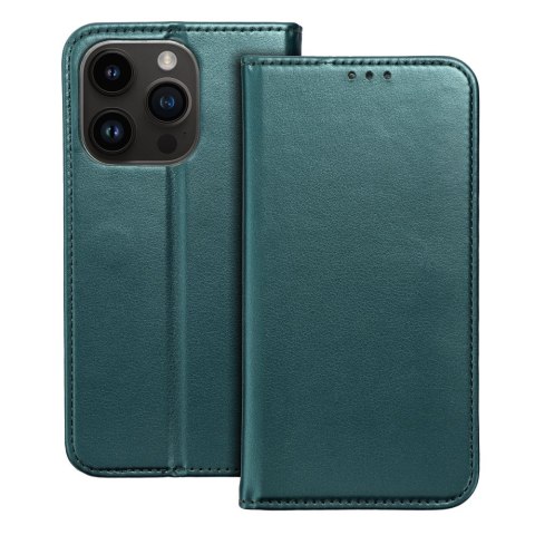Etui z klapką na iPhone 16 Smart Magneto ciemnozielone