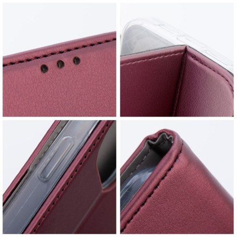 Etui z klapką na Motorola G57 POWER Smart Magneto burgundowe