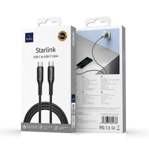 Kabel USB C do USB C Wiwu 30W Wi-C043E czarny