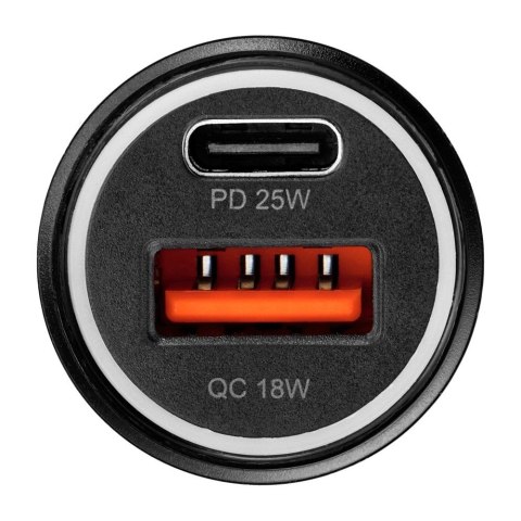 Ładowarka samochodowa Blue Star USB C + USB A QC3.0 PD AFC PPS 3A 25W czarna
