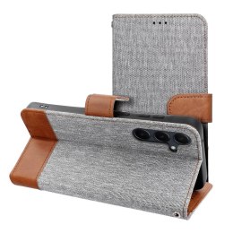 Etui z klapką na Samsung A15 4G / A15 5G Jeans Book szare