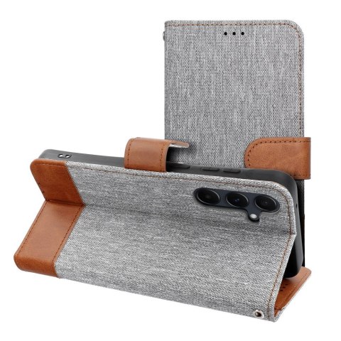 Etui z klapką na Samsung A15 4G / A15 5G Jeans Book szare