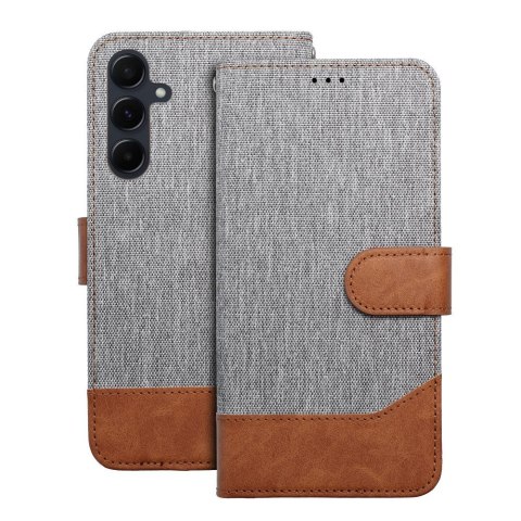Etui z klapką na Samsung A15 4G / A15 5G Jeans Book szare