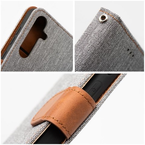Etui z klapką na Samsung A15 4G / A15 5G Jeans Book szare