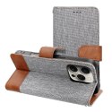 Etui z klapką na iPhone 16 PLUS Jeans Book szare