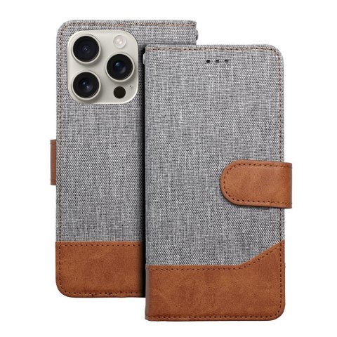 Etui z klapką na iPhone 16 PRO MAX Jeans Book szare