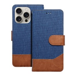 Etui z klapką na iPhone 16e (SE 4 2025) Jeans Book niebieskie