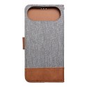 Etui z klapką na iPhone 17 AIR Jeans Book szare