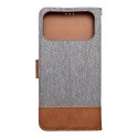 Etui z klapką na iPhone 17 PRO MAX Jeans Book szare