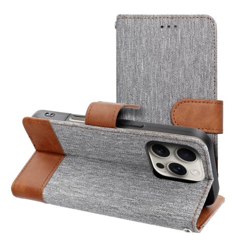 Etui z klapką na iPhone 17 Jeans Book szare