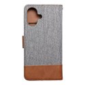 Etui z klapką na iPhone 17 Jeans Book szare