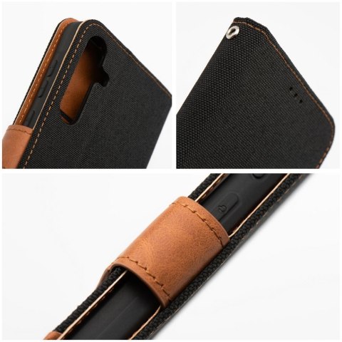 Etui z klapką na Samsung A15 4G / A15 5G Jeans Book czarne