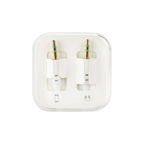 Kabel AUX Jack 3,5 mm (męski) do Jack 3,5 mm (męski) BOX 1 m biały