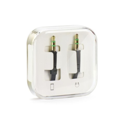 Kabel AUX Jack 3,5 mm (męski) do Jack 3,5 mm (męski) BOX 1m czarny