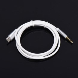 Kabel AUX Typ C (męski) do Jack 3,5 mm (męski) biały