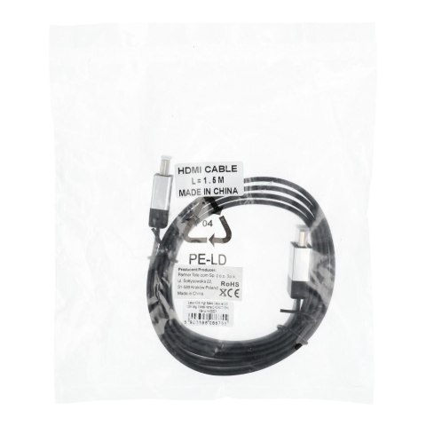 Kabel HDMI do HDMI 4K 60Hz High Speed with Ethernet wer. 2.0 1,5 m czarny