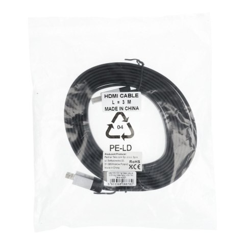 Kabel HDMI do HDMI 4K 60Hz High Speed with Ethernet wer. 2.0 3 m czarny