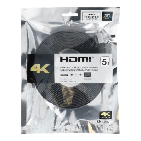 Kabel HDMI do HDMI 4K 60Hz High Speed with Ethernet wer. 2.0 BLISTER 5 m czarny