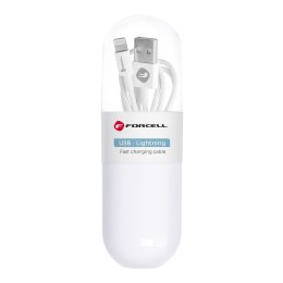 Kabel USB A do Lightning Forcell F-Energy 1A Tuba 1 m C316 biały