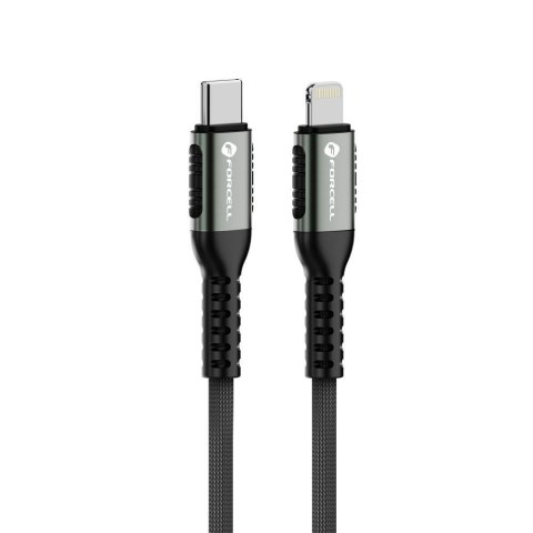 Kabel USB C do Lightning Forcell F-Energy PD 3A 27W Cafule 2 m C259 czarny