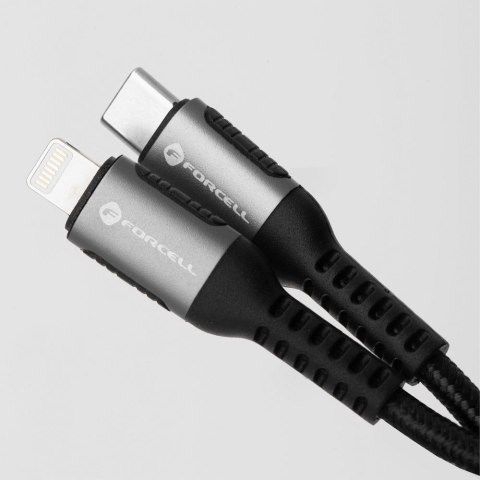Kabel USB C do Lightning Forcell F-Energy PD 3A 27W Cafule 2 m C259 czarny