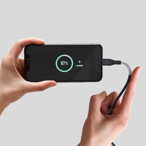 Kabel USB C do Lightning Forcell F-Energy PD 3A 27W Carbon 1 m CB-01C czarny