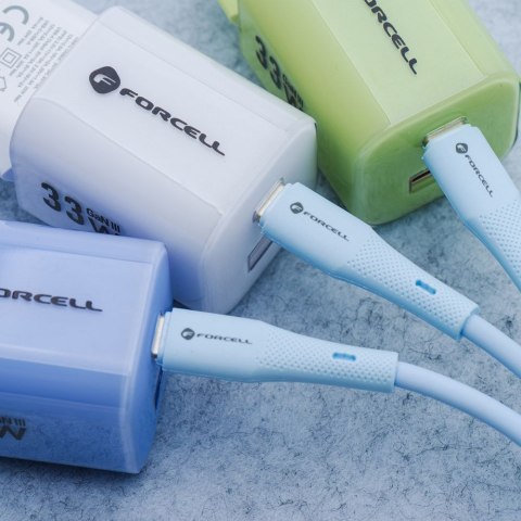 Kabel USB C do Lightning Forcell F-Energy PD 3A 27W Silicone 1 m C346 niebieski